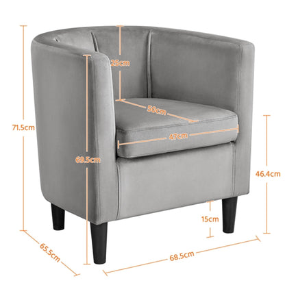 Velvet Club Chair Tub Chair Armchair