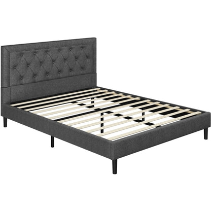 Fabric Upholstered Bed Frame Queen Size