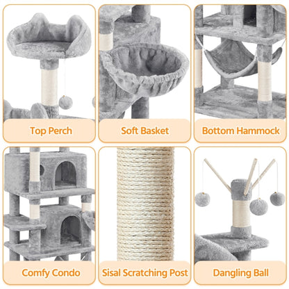 Large Cat Tree Cat Tower Multi-Level Cat Play House