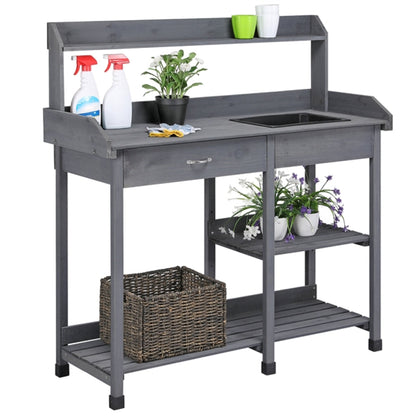 Garden Potting Bench with Basin Garden Work Bench Station