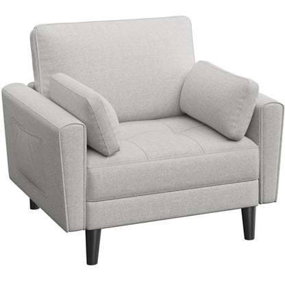 2pcs Tufted Oversized Armchairs