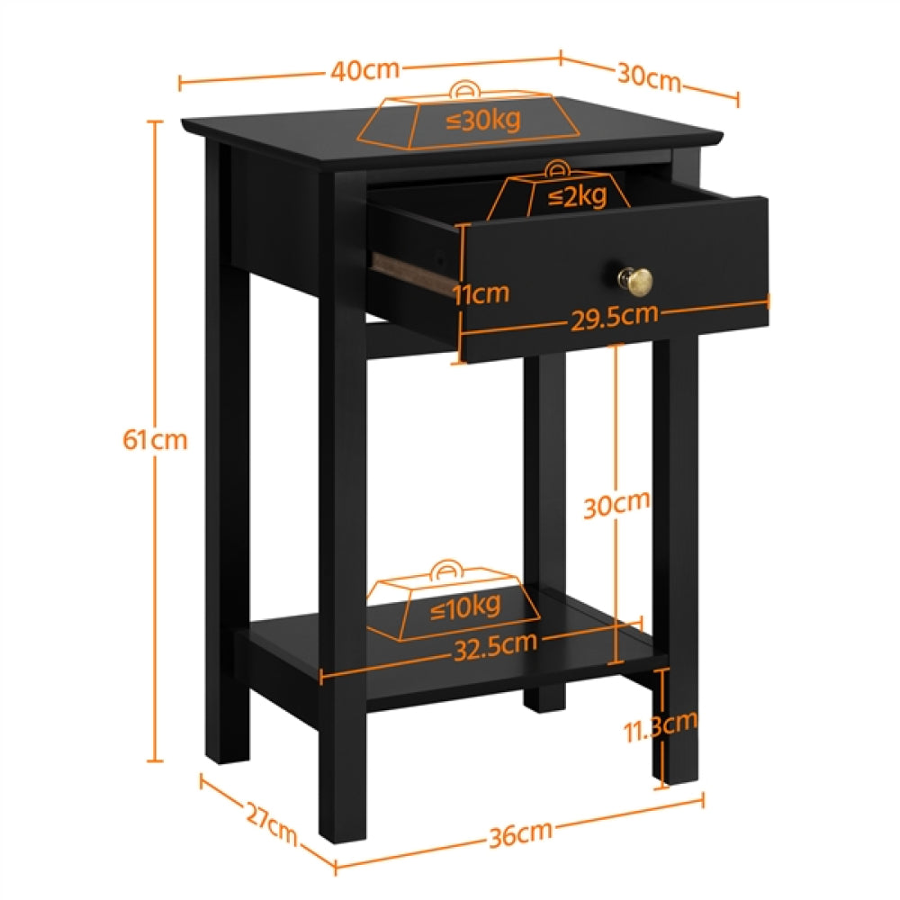 2x Wood Side Table End Table Storage Cabinet Night Stand
