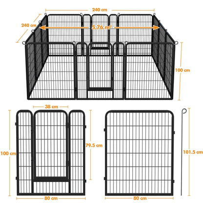 12 Panels Heavy Duty Dog Pen