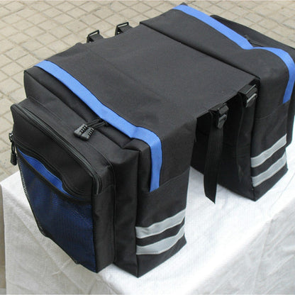 Ecotrek 30L Waterproof Bike Rear Rack Double Pannier Bag with Reflective Trim – Black JS76603