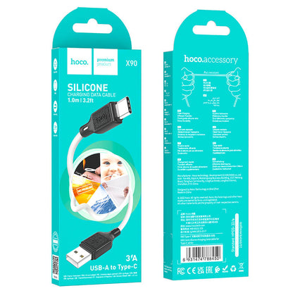 Hoco Cool Silicone USB-A to Type-C Charging Data Cable X90