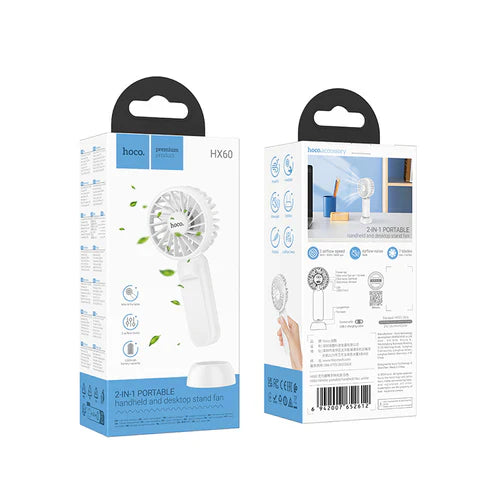 Portable Electric Fan w/ Handheld & Desktop Stand