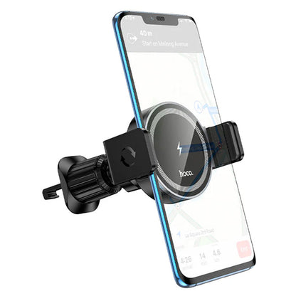 Hoco 15W Wireless Charging Magnetic & Clamp Air Vent Car Phone Holder HW35