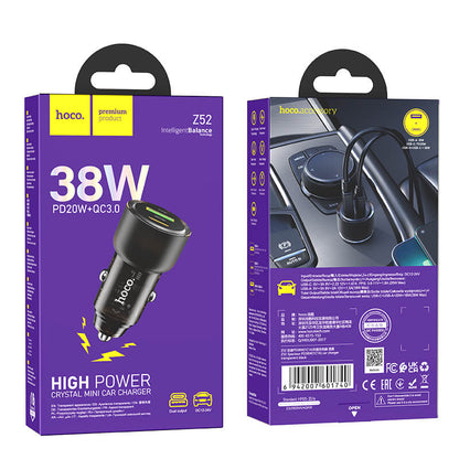 Hoco Crystal Mini Fast Car Charger U+C PD 20W Z52