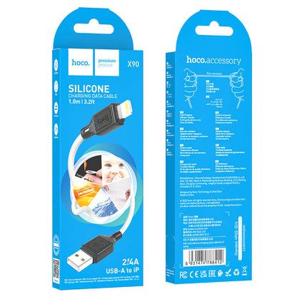 Hoco Cool Silicone USB-A to Lightning Charging Data Cable X90
