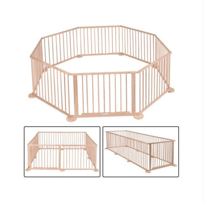 8PC WOODEN BABY PLAYPEN