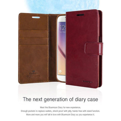 Mercury Blue Moon Diary Shockproof Leather Wallet Compatible with iPhone SE2 Case