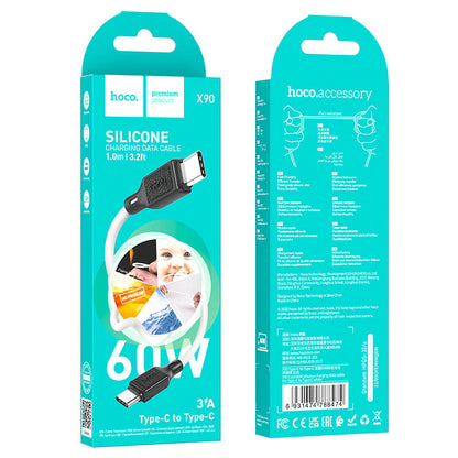 Hoco Cool 60W Silicone Charging Data Cable for Type-C to Type-C X90