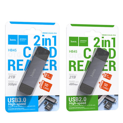 Hoco USB-C & USB-A 3.0 High Speed Card Reader for SD & TF Card HB45