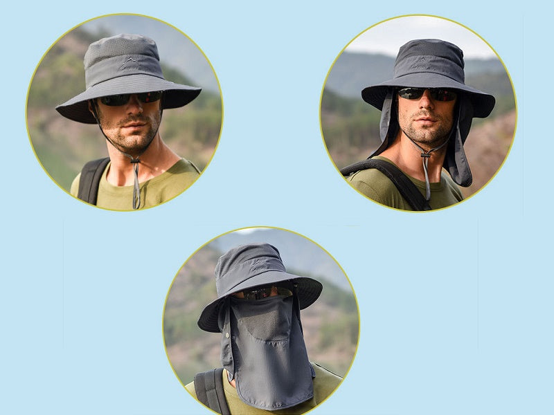 Sun Hat Wide Brim Bucket Outdoor Fishing Hiking Cap UV Protection