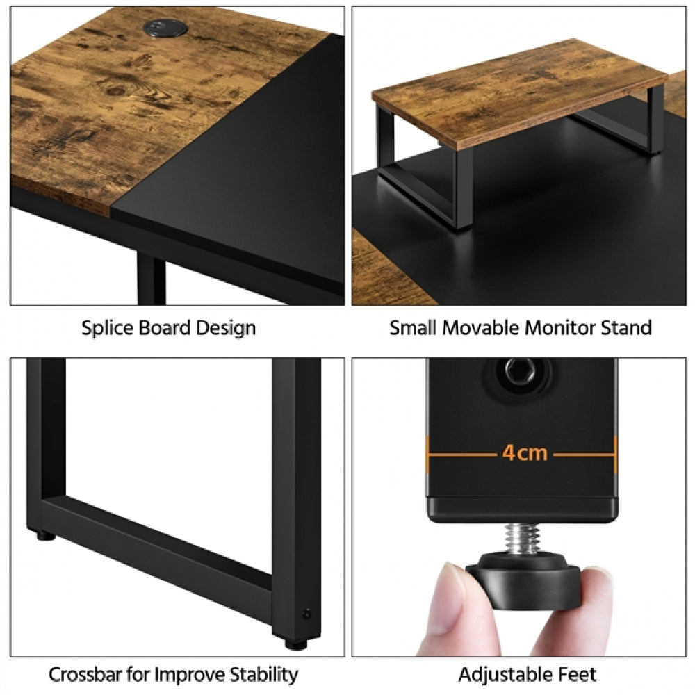 55-inch Large Computer Desk with Movable Monitor Stand