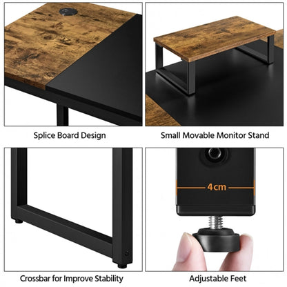 55-inch Large Computer Desk with Movable Monitor Stand