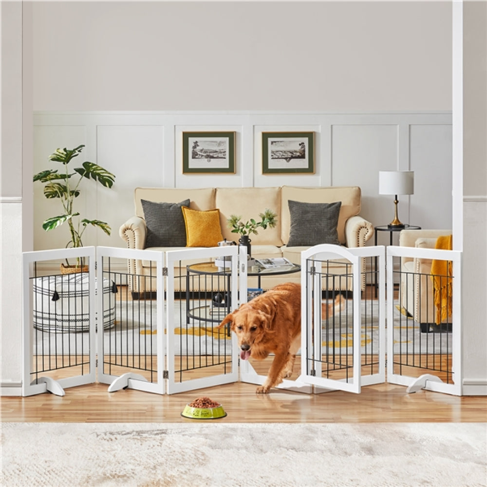 6-Panel Pet Puppy Safety Fence with 3 Support Feet