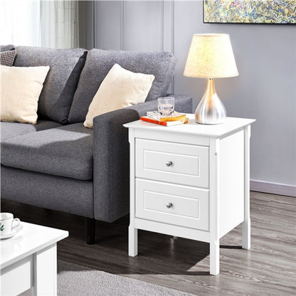 End Table Side Table Nightstand Bedside Table with 2 Drawers