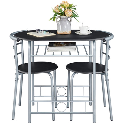 Modern Round Dining Table Set for 2 Chairs + 1 Table