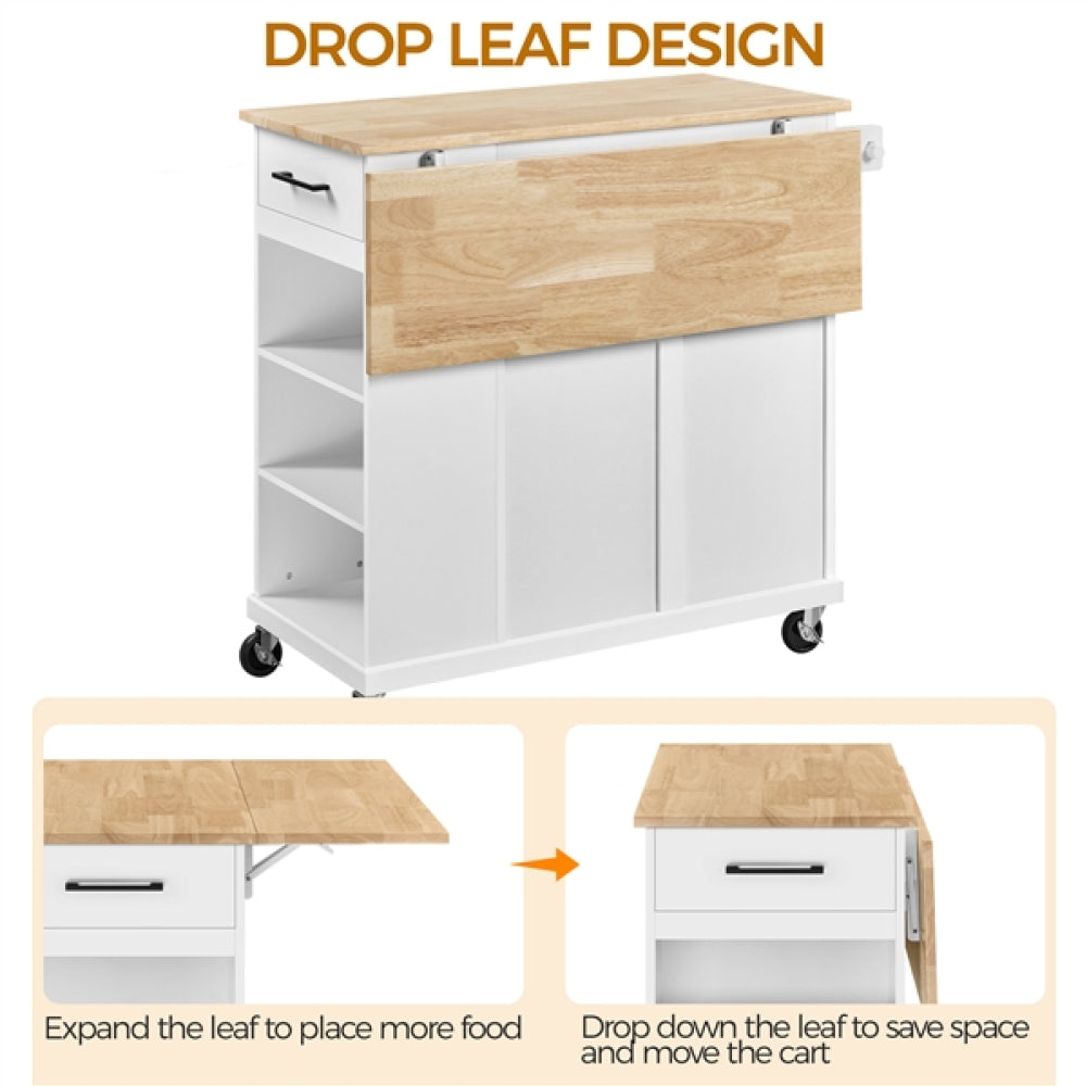 Kitchen Cart wood top with storage