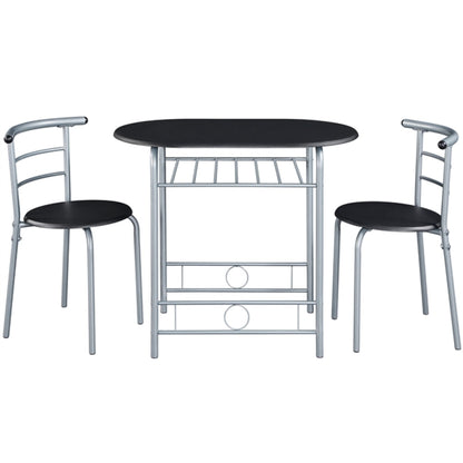 Modern Round Dining Table Set for 2 Chairs + 1 Table