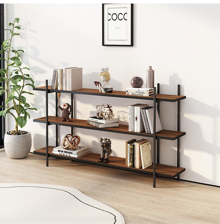 3 Tier Bookshelf Console Table Hallway Flower Table (Dark Wood)