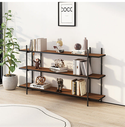 3 Tier Bookshelf Console Table Hallway Flower Table (Dark Wood)