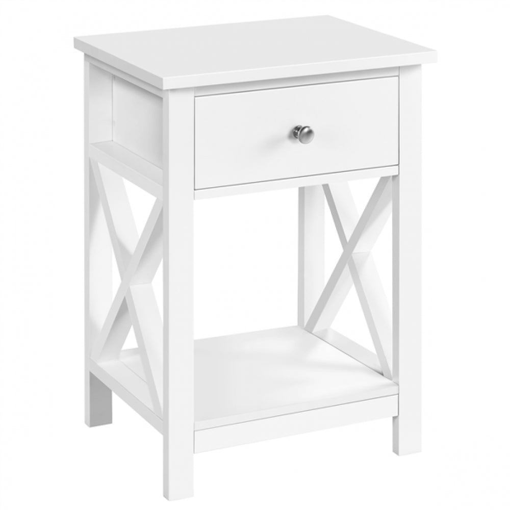 Improved Quality Wood X Shape Bedside End Table Set of 2 Storage Cabinet Nightstand
