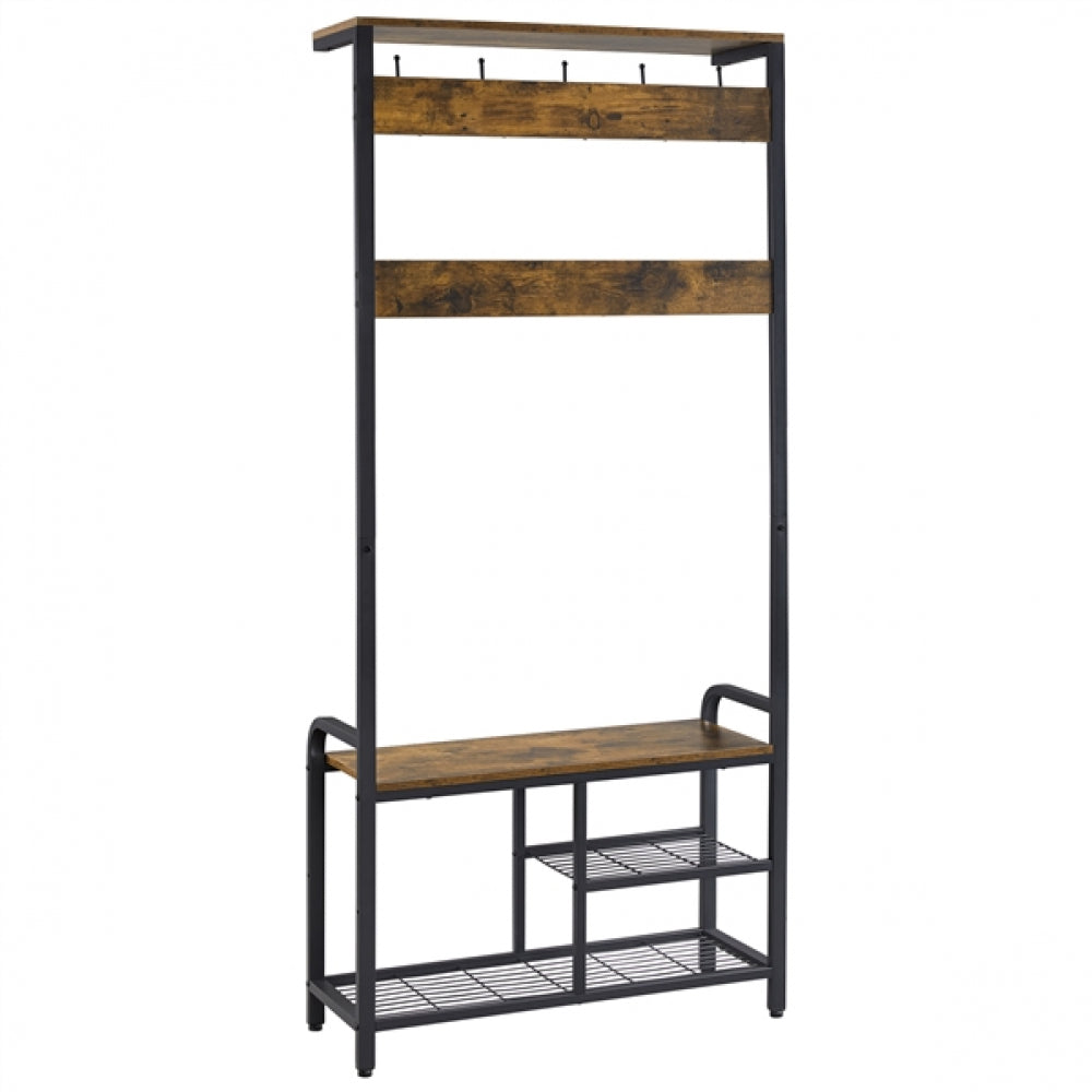 72” H Multifunctional Hall Tree with Bench &amp; Shoe Storage