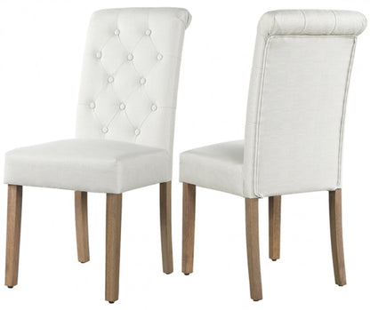 2PCS Classic Fabric Upholstered Dining Chair