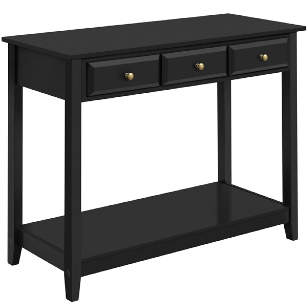3-Drawer Console Table with Storage Shelf