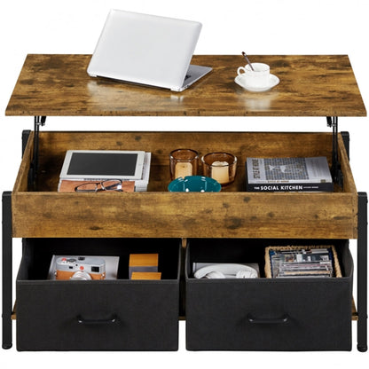 Lift Top Coffee Table with Fabric Storage Baskets