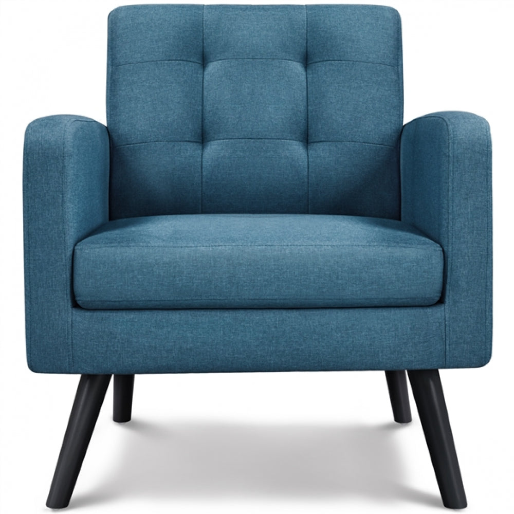 Mid Century Modern Fabric Arm Chair Tufted Accent Chair