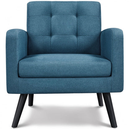 Mid Century Modern Fabric Arm Chair Tufted Accent Chair