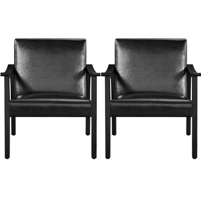 Mid-Century Modern Faux Leather Armchair