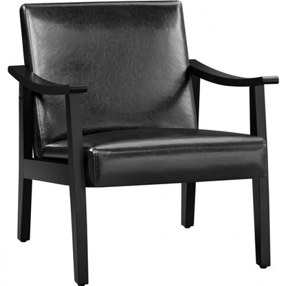 Mid-Century Modern Faux Leather Armchair