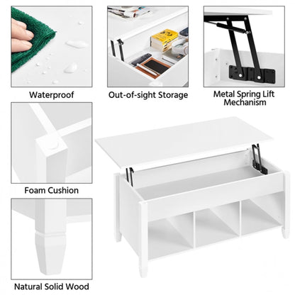 Wooden Lift Top Coffee Table with Hidden Compartment