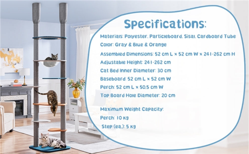 8-8.6FT Floor-to-Ceiling Cat Tree