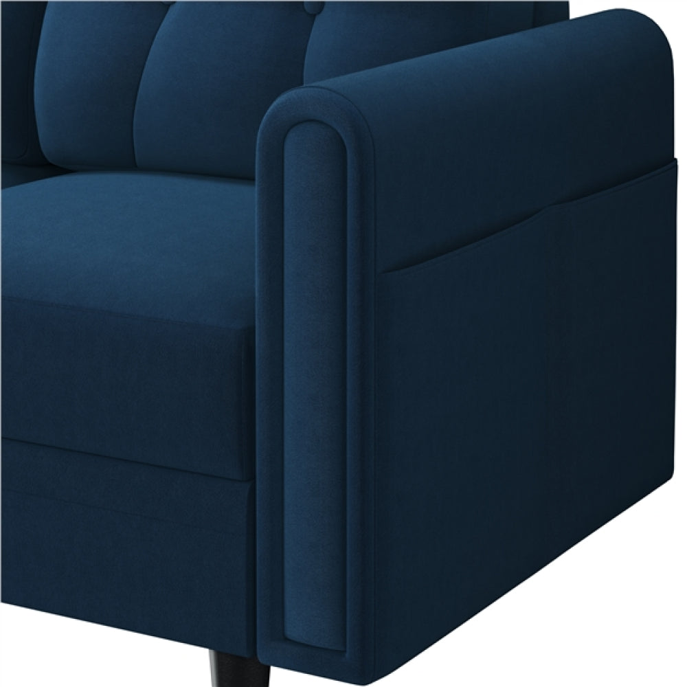 Velvet Upholstered Corner Sofa