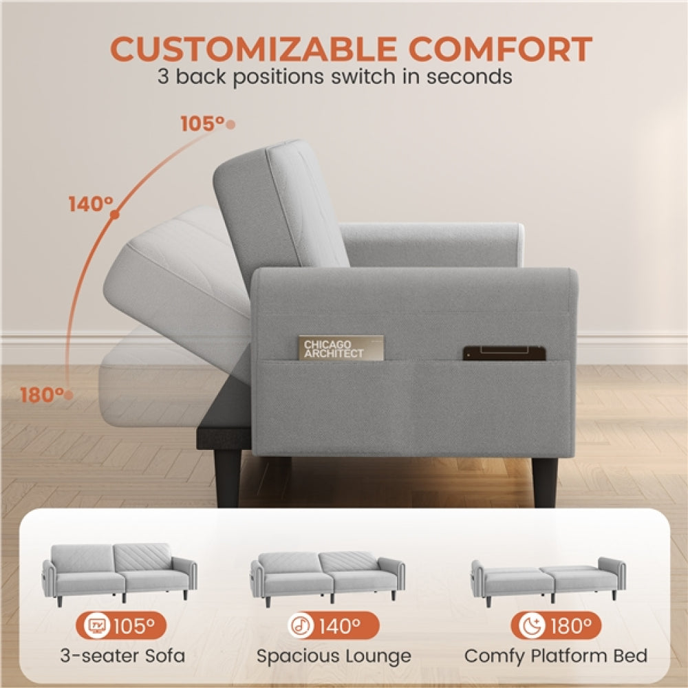 Fabric 3-Seater Sofa Bed