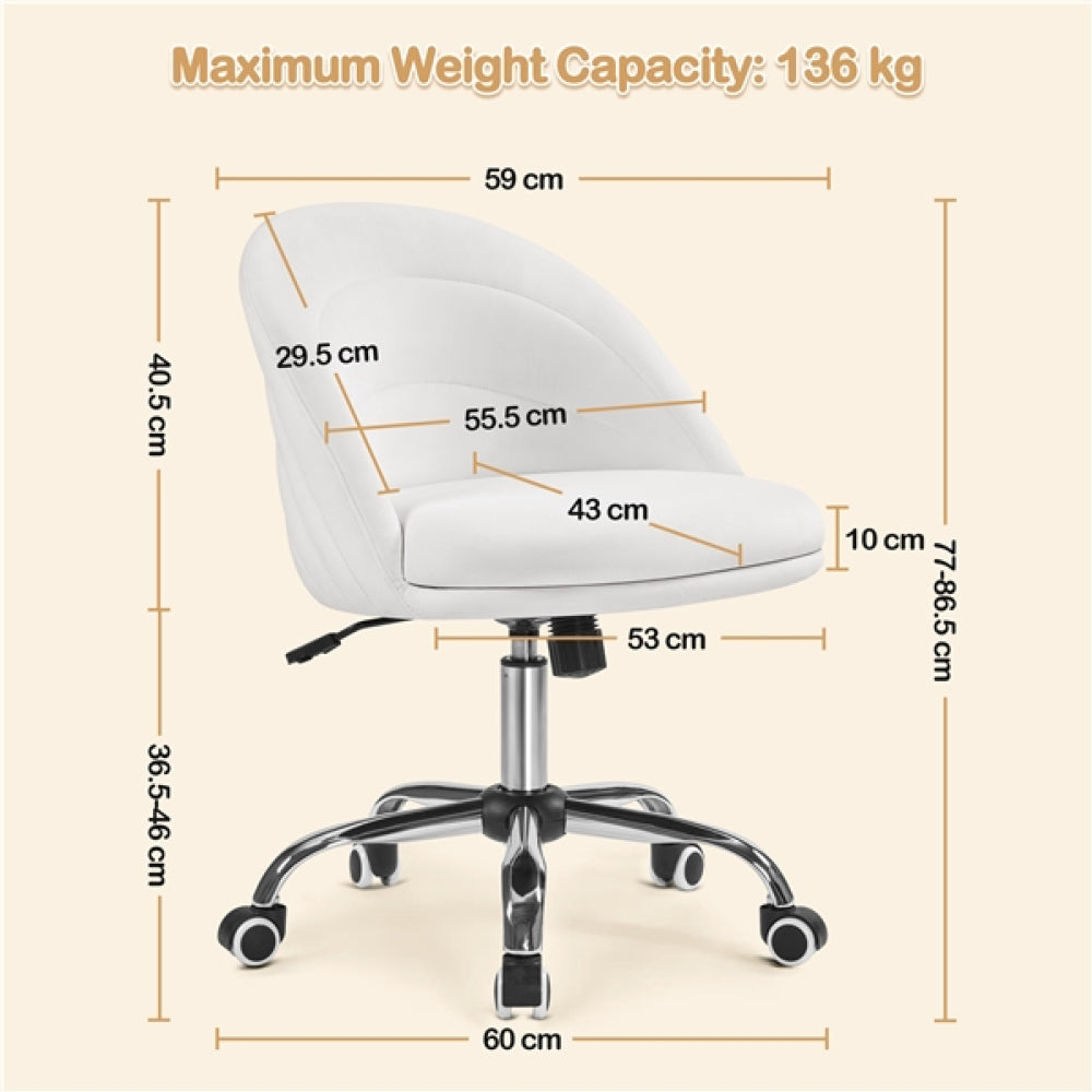 Velvet Armless Office Chair