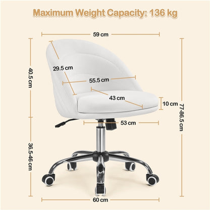 Velvet Armless Office Chair