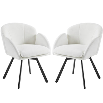 Flower-shaped Chenille Accent Armchair Contemporary Swivel Chair