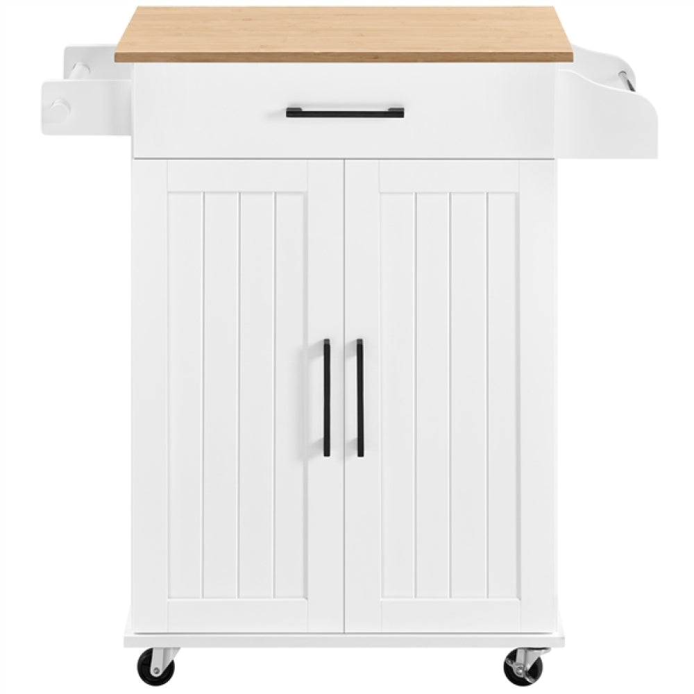 Kitchen Island Cart with Spice Rack Storage Rolling Kitchen Cart