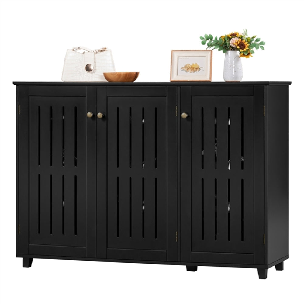 Louvered Door 4 Tier Shoe Storage Cabinet