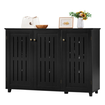 Louvered Door 4 Tier Shoe Storage Cabinet