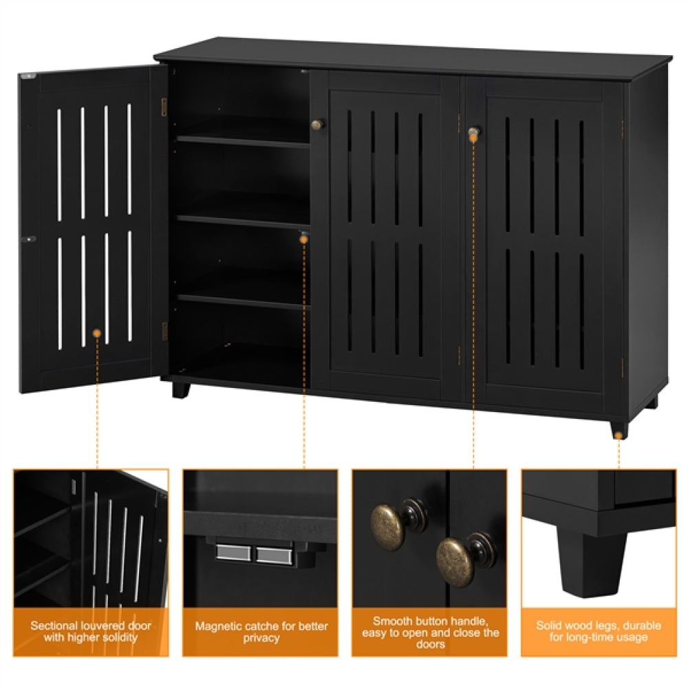 Louvered Door 4 Tier Shoe Storage Cabinet