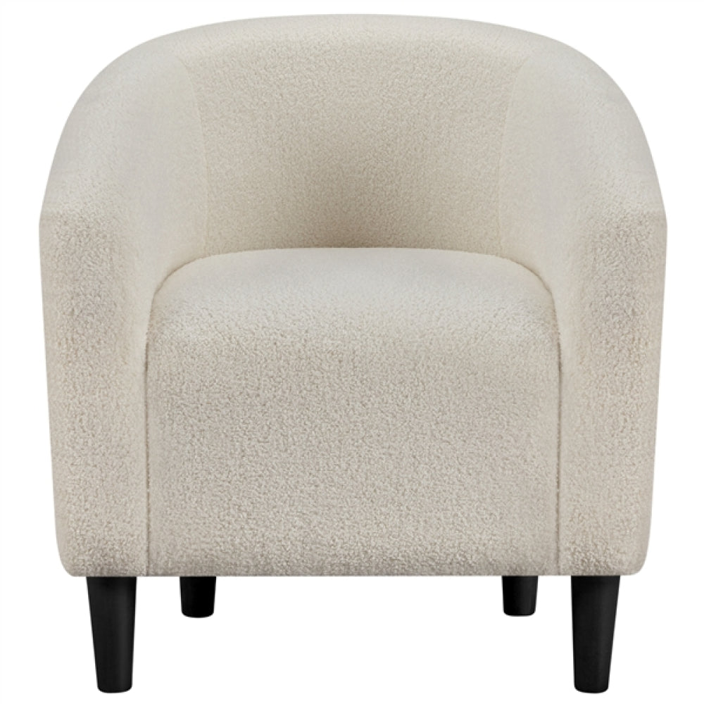 Boucle Club Chair Accent Barrel Chair Upholstered Arm Chair