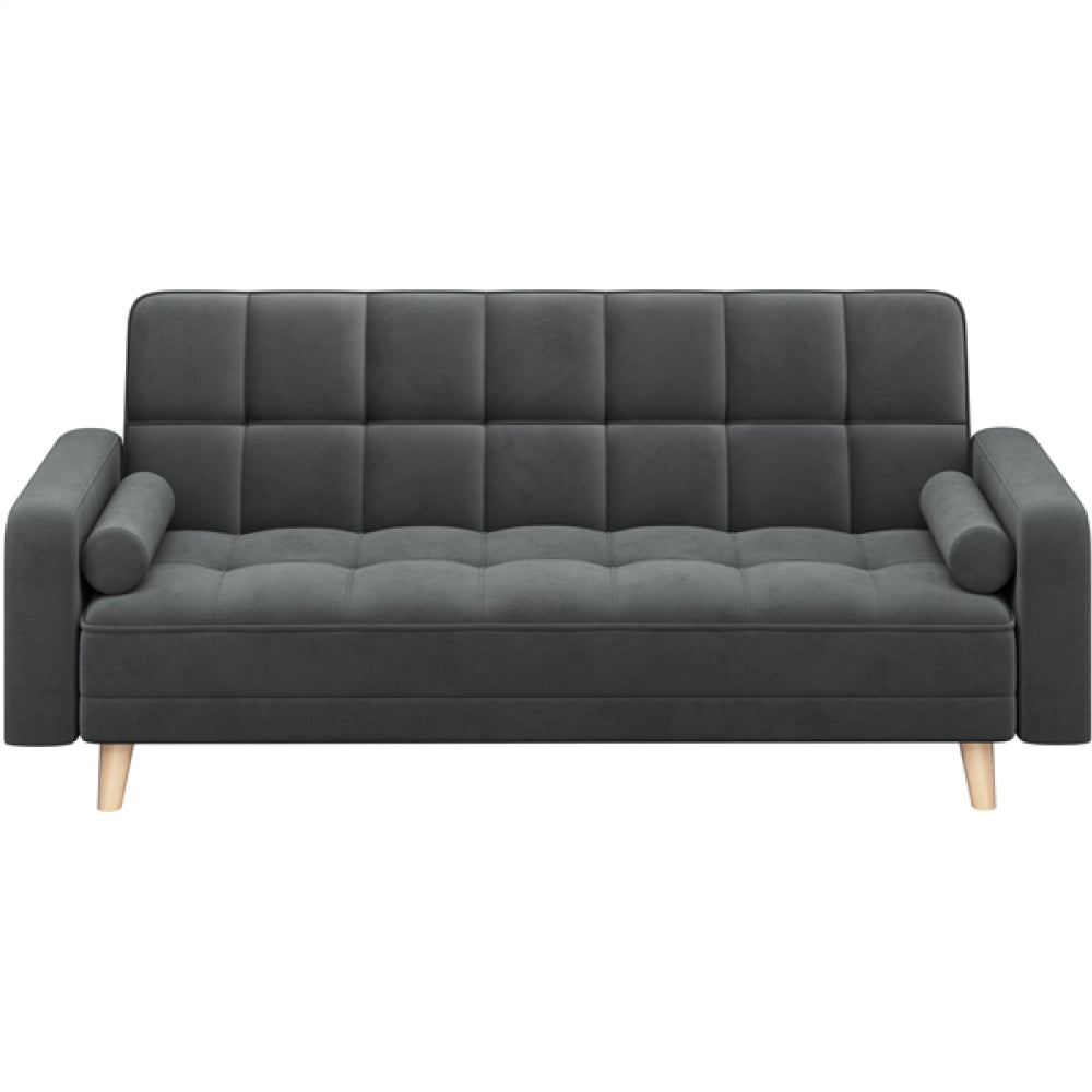3 Seater Velvet Convertible Sofa Bed