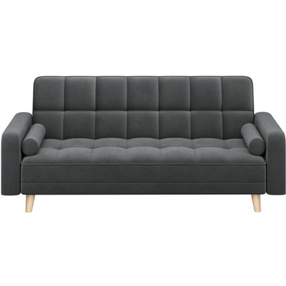 3 Seater Velvet Convertible Sofa Bed